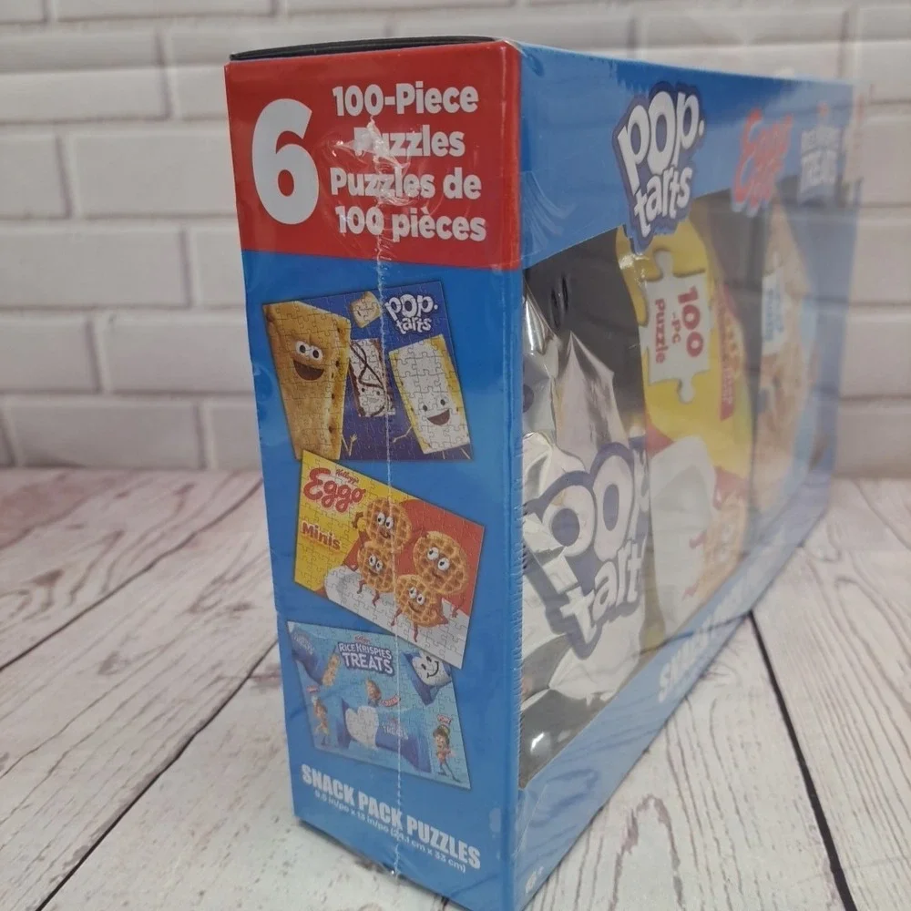 Kellog's Snack Pack 6 x 100‎ Pc Jigsaw Puzzles, Brand New-Sealed Box!